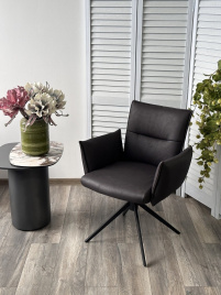 Стул DEAN 360 град.поворот. Темно-серый  экокожа  Maison 99# / Черный, ®DISAUR фото 3