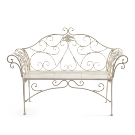 Скамья Secret de Maison BEAUJOLAIS (mod. PL08-8574) металл, 136х46х96см, белый антик (antique white) фото 2