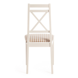 Стул Picasso ( PC-SC ) дерево гевея, 45х53х97см, ivory white (слоновая кость 2-5), ткань: клетка мел фото 5