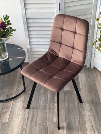 Стул РИЧИ, цвет H-71 Шоколадный, велюр / черный каркас фото 4