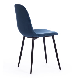 Стул BREEZE (mod. 4724) Велюр/металл , 44 х 53 х 87 см, Blue (синий) HLR63 / черный фото 3