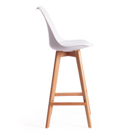 Стул барный TULIP BAR (mod. C1014H-1) пластик/дерево, 42 х 47,5 х 104 см, White (Белый) 70029/ натур фото 2