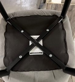 Стул ХИЛТОН, цвет B22 Серый, велюр / черный каркас фото 2