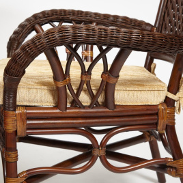 Комплект обеденный "ANDREA GRAND" (стол со стеклом+6 кресел+ подушки) Pecan Washed (античн. орех), Т фото 5