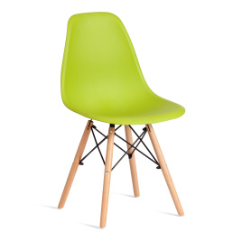 Стул CINDY (EAMES) (mod. 1801) дерево бук/металл/сиденье пластик, 45x51x82 см, Olive (оливковый)  фото 1