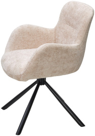 Стул KAROL 180 град. поворот. 3018-10 бежевый, шенилл/ черный каркас, ®DISAUR фото 4