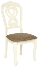 Стул -Андромеда/ Andromeda дерево гевея, 47х55,5х107 см, Ivory white, ткань коричневая S168-7 фото 1
