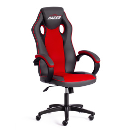 Кресло RACER GT new кож/зам/ткань, металлик/красный, 36/08 фото 1
