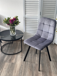 Стул РИЧИ, цвет H-14 Серый, велюр / черный каркас фото 4