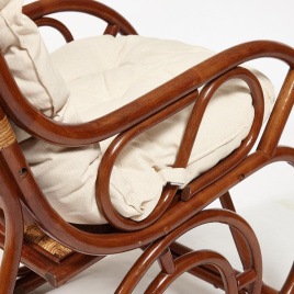 Кресло-качалка MILANO (разборная) / без подушки / ротанг top quality, 58x136x103 см, Pecan (орех) фото 5