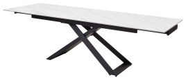 Стол LIVORNO 180 MATT WHITE MARBLE SOLID CERAMIC / BLACK, ®DISAUR фото 2