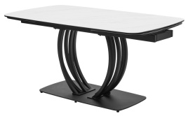 Стол MATERA 160 MARBLES KL-99 Белый мрамор матовый, итальянская керамика/ черный каркас, ®DISAUR фото 1