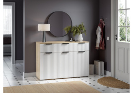 Комод Стокгольм КМ03-1200 дуб сонома / line софт пломбир фото 2