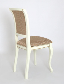 Стул "Дионис" (эмаль тон 11 + золот. патина/ткань Palermo) слоновая кость фото 3