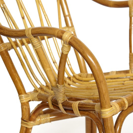 Комплект террасный AKIRA /с подушкой/ skin rattan eco, 54х60х78см / D46х40см, Natural (натуральный) фото 4