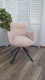 Стул KAROL 180 град. поворот. 3018-10 бежевый, шенилл/ черный каркас, ®DISAUR фото 5