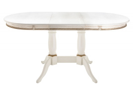 Стол деревянный Кантри 120 молочный / золотая патина фото 3