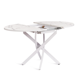 Стол MANZANA ЛДСП/HPL/металл, 100 х 100+30 х 75 см, Мрамор светлый/белый фото 5