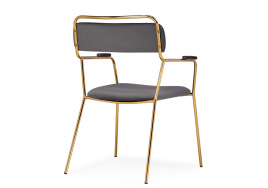 Стул на металлокаркасе Aspen dark gray / gold фото 4