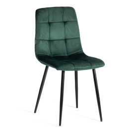 Стул CHILLY (mod. JSC-220) Велюр/металл , 44,5х52,5х88 см, dark green (темно-зеленый) HLR57 / черный фото 1
