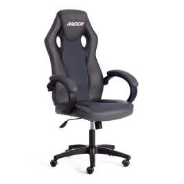 Кресло RACER GT new кож/зам/ткань, металлик/серый, 36/12