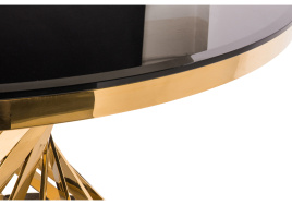 Стол стеклянный Twist gold / black фото 2