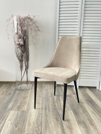 Стул НЕПАЛ (NEPAL-P) ЛАТТЕ #25, велюр/ черный каркас фото 4