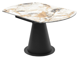 Стол TERAMO 135 GLOSS GRAND JADE SOLID CERAMIC, керамика, поворотн.механизм / Черный каркас, ®DISAUR фото 4