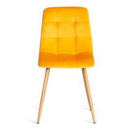 Стул CHILLY (mod. 7094-1) вельвет/металл, 44,5х52,5х86 см, yellow (желтый) HLR41 / натуральный фото 5