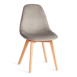 Стул CINDY SOFT (mod. C1021F1-1) велюр/дерево бук, 55 х 48 х 83 см, Светло-серый HLR39 / натуральный