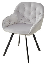 Стул GALE 360 град. поворот. BLUVEL-03 LIGHT GREY, велюр/ черный каркас, М-City фото 1