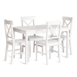 Обеденный комплект Хадсон (стол + 4 стула)/ Hudson Dining Set (mod.0102) МДФ/тополь/меламин, стол: 1