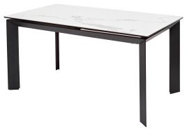 Стол CREMONA 140 MATTE STATUARIO Белый мрамор матовый, керамика/ черный каркас, ®DISAUR фото 1