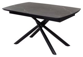 Стол RIVOLI 140 MATT BLACK MARBLE SOLID CERAMIC / BLACK, ®DISAUR фото 1