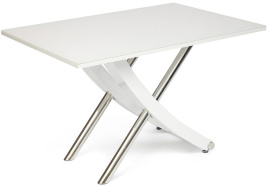 Стол ARNO (mod.EDT-H016) мдф high gloss, закаленное стекло, металл, 120х80х75см, Белый (White) фото 1