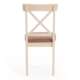 Стул Гольфи 2/ Golfi 2 дерево гевея, 45*51*94, ivory white, ткань кор.-зол. (1505-9) фото 4