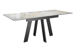 Стол DikLine SKM120 Керамика Titanium Silver River Polished/подстолье черное/опоры черные фото 4