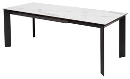 Стол CREMONA 140 MATTE STATUARIO Белый мрамор матовый, керамика/ черный каркас, ®DISAUR фото 3