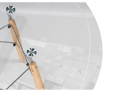 Стол стеклянный PT-151 80х80х76 clear glass / wood фото 4