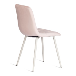 Стул CHILLY (mod. 7094-1) вельвет/металл, 44,5х52,5х86 см, pink (розовый) HLR39 / белый фото 3