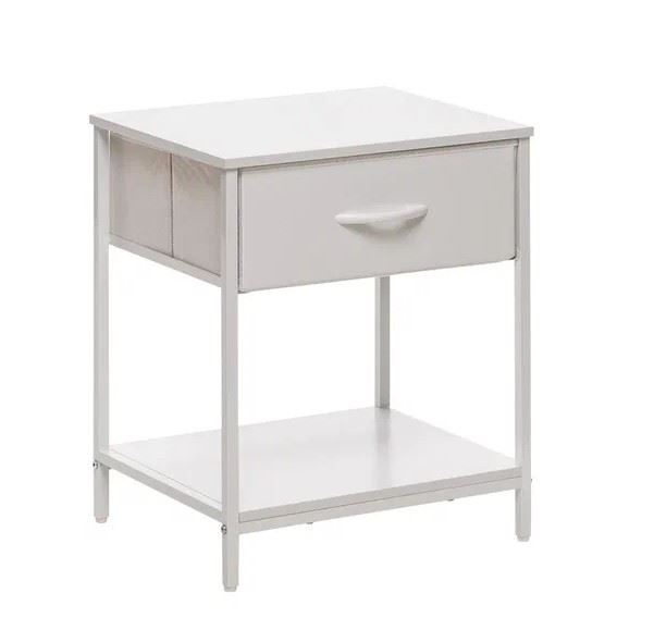 Тумба прикроватная "Линкс" с 1 ящиком и полкой (каркас Белый / ящики Белый) фото 1