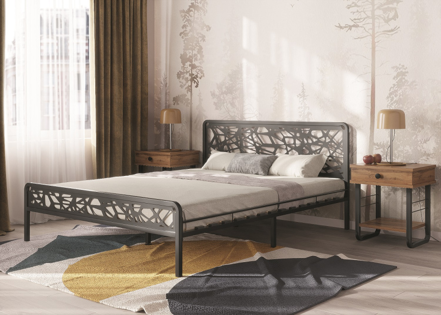 Тумба прикроватная ГРЕТА ММД 205 чёрный/дуб вотан фото 5