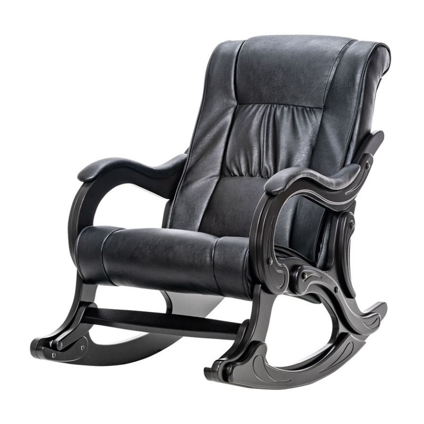 Кресло-качалка Сенатор 77 (Венге / к/з Марвел черный) фото 1