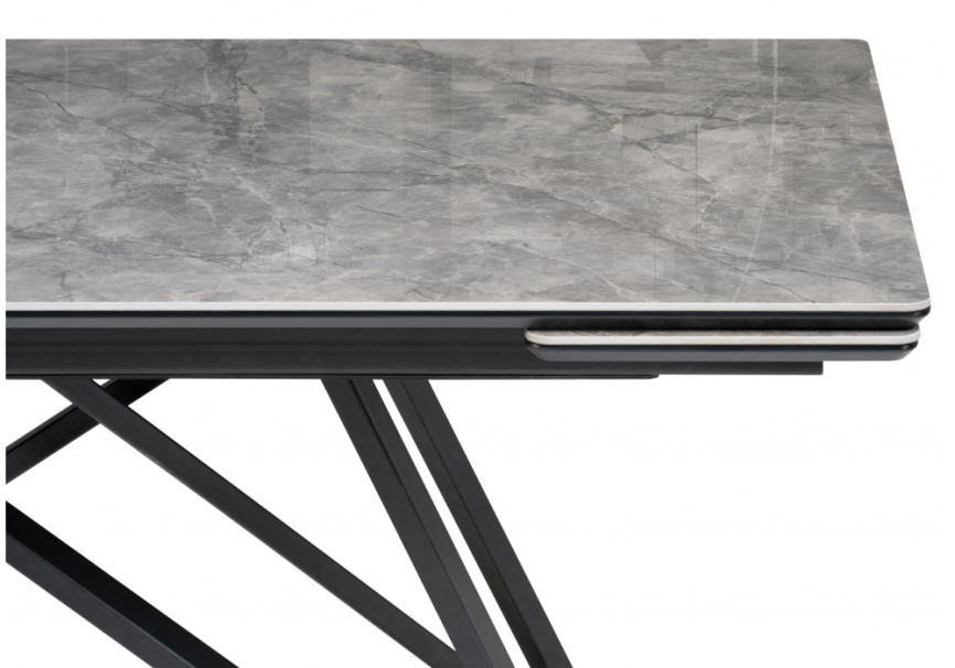 Керамический стол Вилсон 160(220)х89х75 серый мрамор baolai / черный фото 6