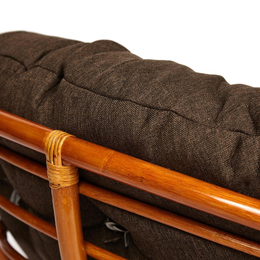 Кресло-качалка Папасан/Papasan (W 23/01 B) /с подушкой/ 115х78х104см, коньячный, ткань коричневый, 3 фото 7