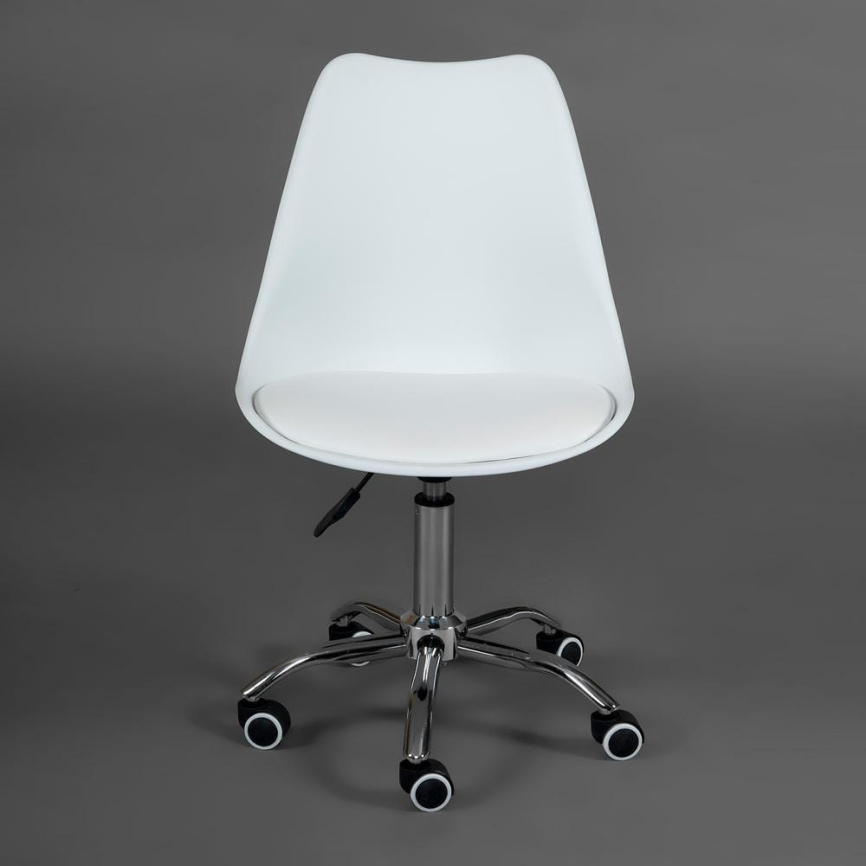 Офисное кресло Тулип/Tulip (мод.106-1) металл/пластик/PU, 58 x 47 x 97см, White (белый) / Chrome (хр фото 7