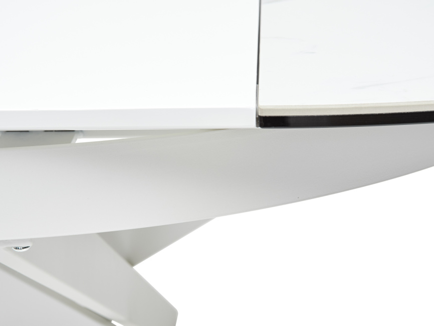 Стол TRENTO 120 HIGH GLOSS STATUARIO Белый мрамор глянцевый, керамика/ белый каркас, ®DISAUR фото 2
