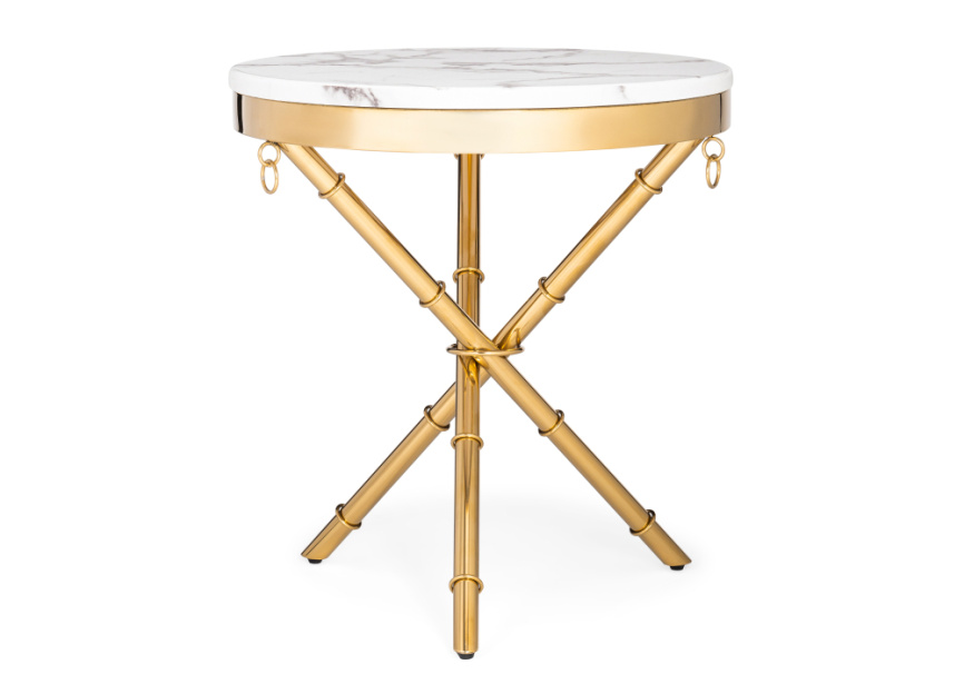 Журнальный стол Monika 50х55 marble / gold фото 2