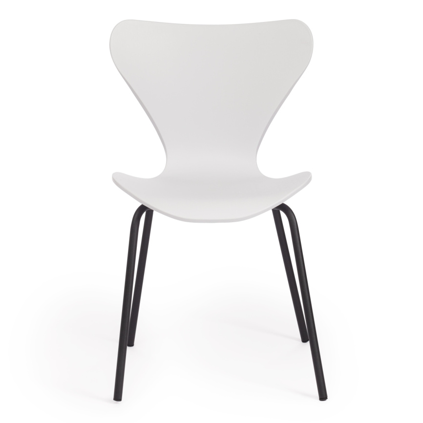 Стул Якобсен/Jacobsen (мод DC 102) пластик/металл, 50 х 46 х 82 см , белый 018/черный  фото 5
