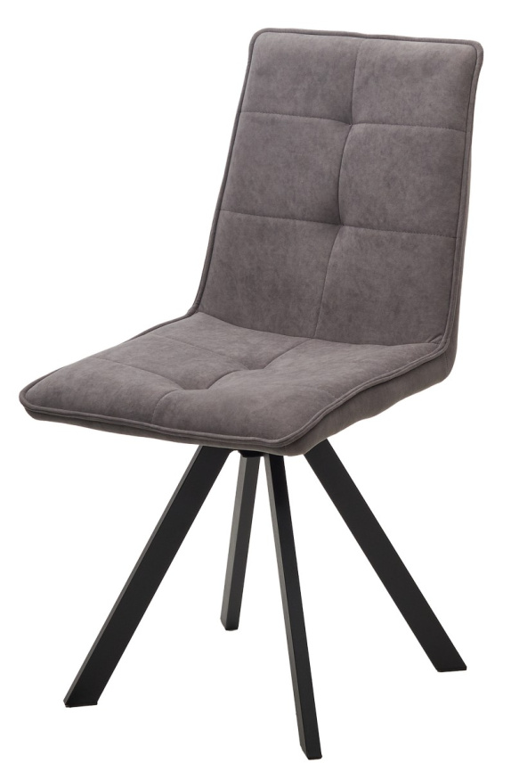 Стул БРОНКС (BRONX), 360 град. поворот. B28 Темно-серый, велюр / черный каркас фото 1